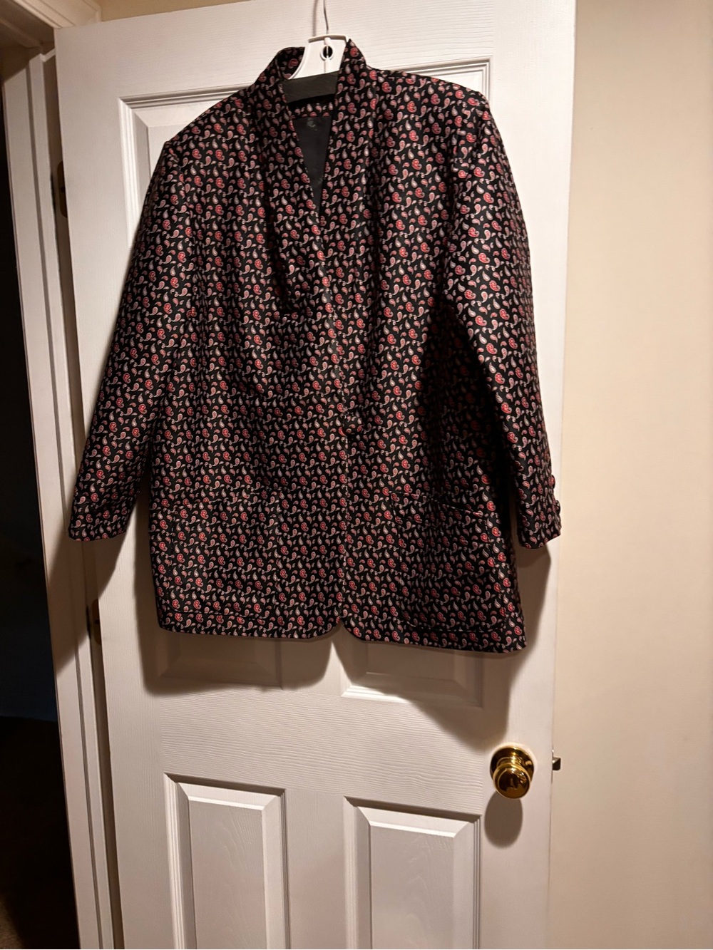 Evan Picone Paisley Print Black Jacket